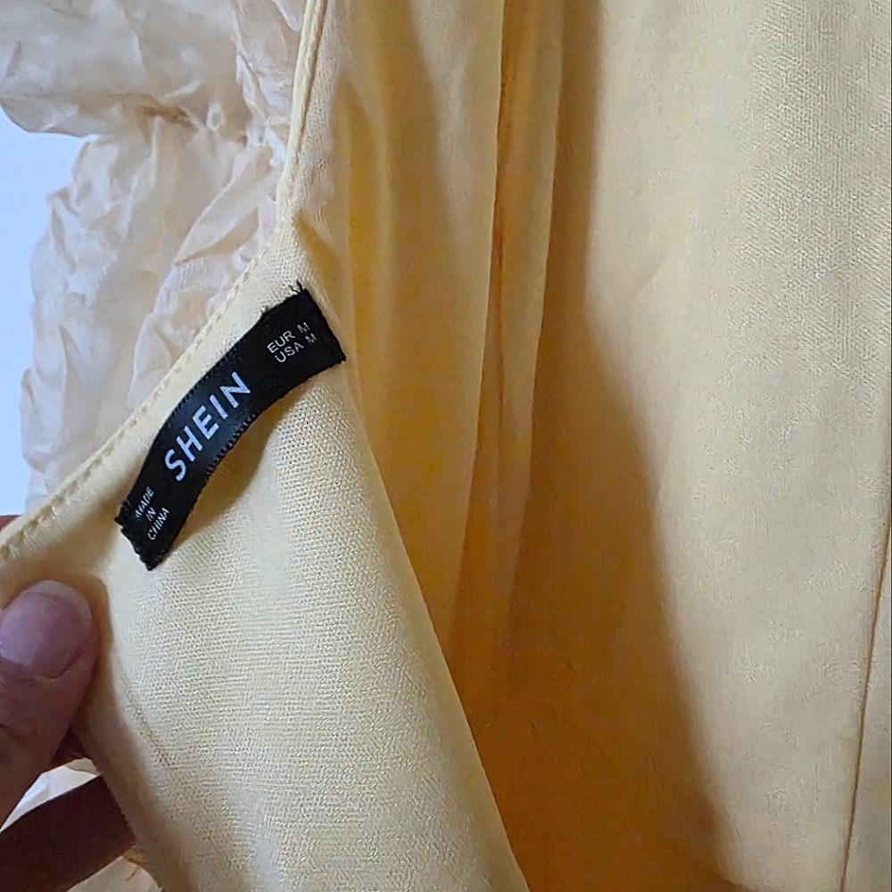 SHEIN Yellow Long Sleeve Dress - Picture 9 of 10